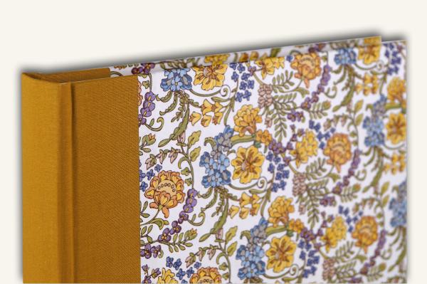 Extraordinary photo album "Otti", flowers yellow and blue, handmade in Germany